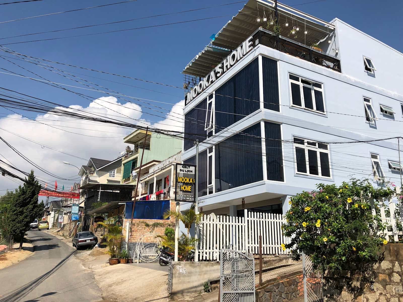 The Mooka's Home building and sign at 02 Cổ Loa, Da Lat